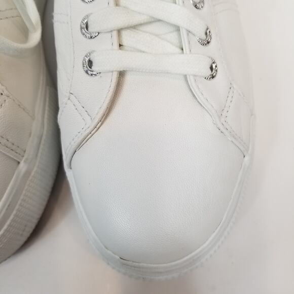 Superga Women's White Leather Platform Lace Up Sneakers Size 41.5 US 10 - Picture 6 of 10